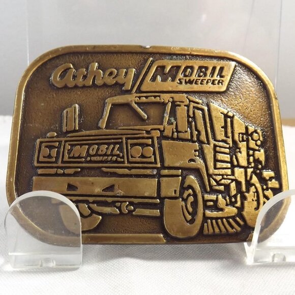 Athey MOBIL Sweeper Distressed Belt Buckle - Picture 2 of 10
